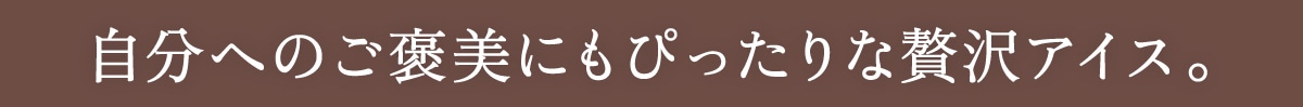 自分へのご褒美にもぴったりな贅沢アイス