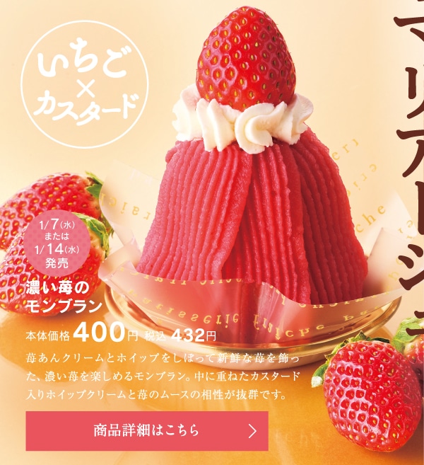 濃い苺のモンブラン本体価格400円税込432円