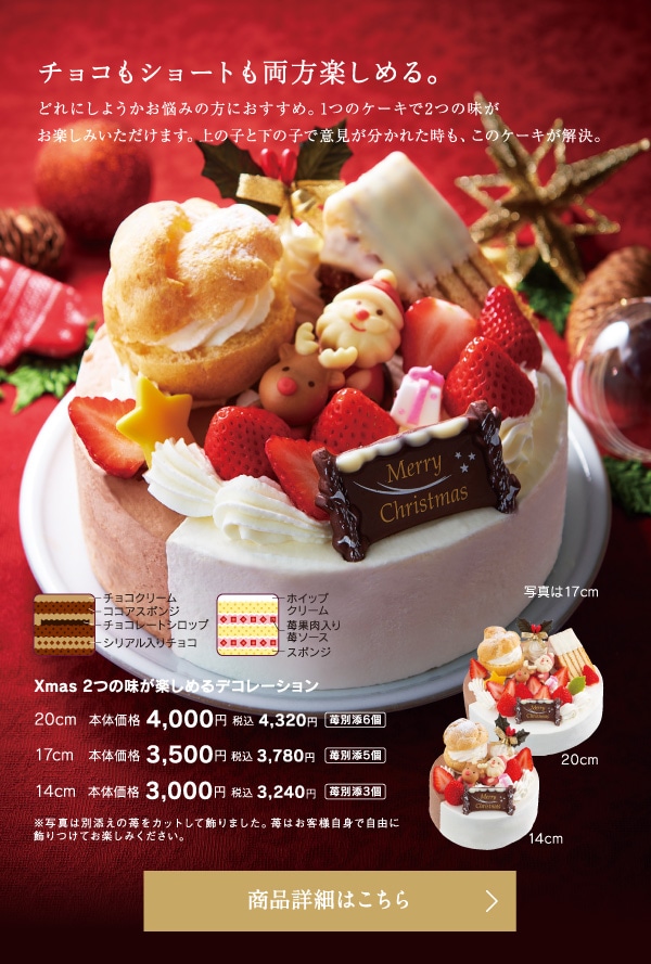 Xmas2つの味が楽しめるデコレーション