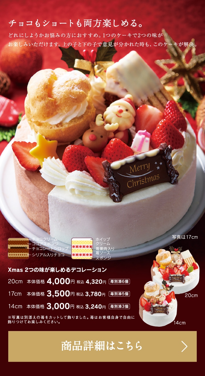 Xmas2つの味が楽しめるデコレーション