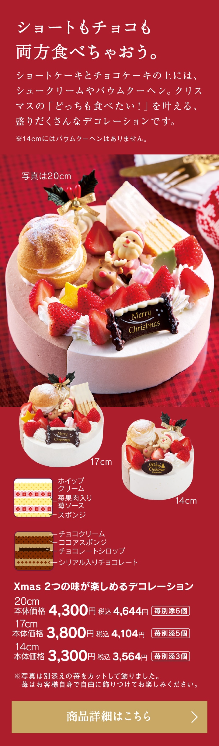 Xmas２つの味が楽しめるデコレーション