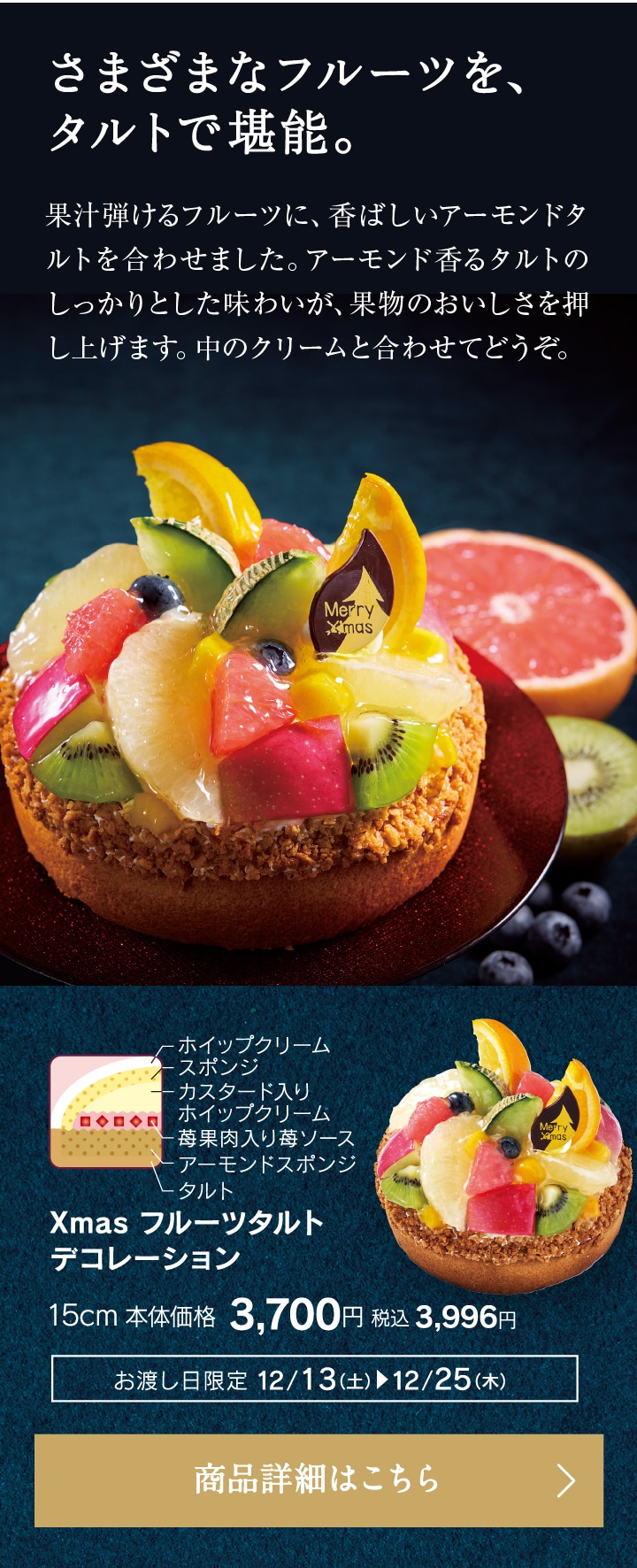 Xmasフルーツタルトデコレーション