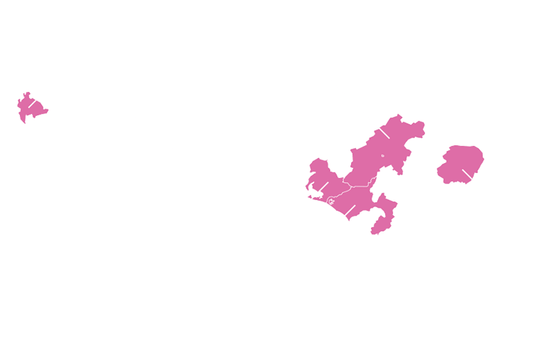 画像：いちごの生産地の地図