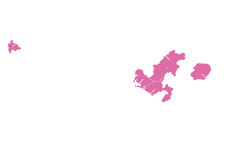 画像：いちごの生産地の地図