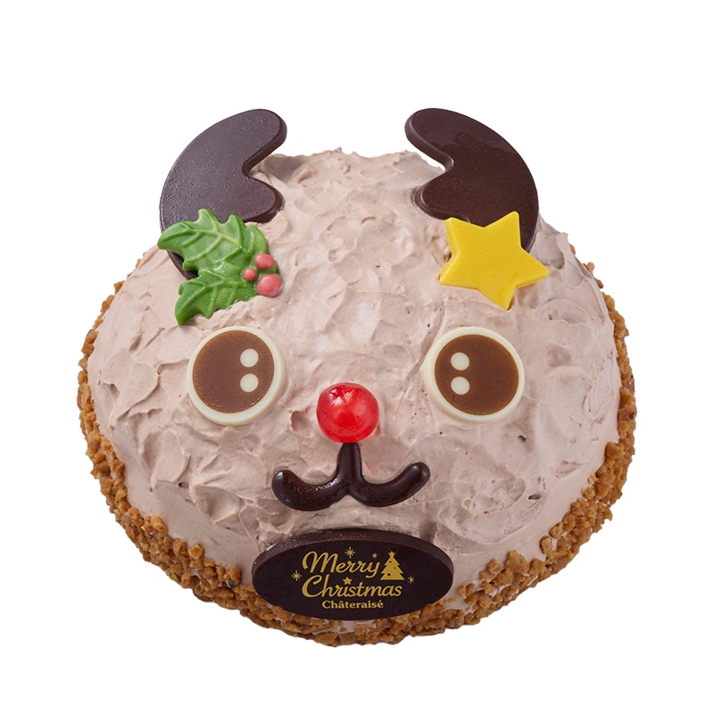 Xmas真っ赤なお鼻のトナカイさんデコレーション16cm