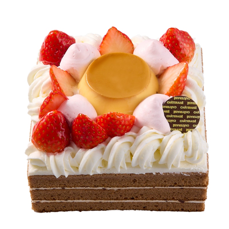 【1~3月限定】紅ほっぺ種苺とプリンのキューブデコレーション