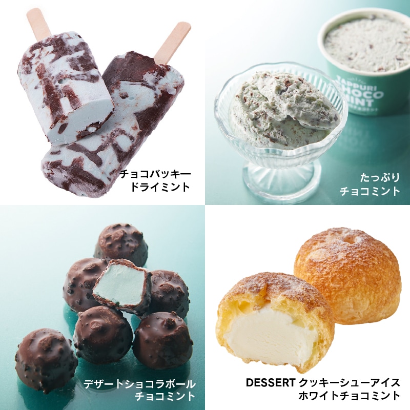 【通販】チョコミントアイス4種食べ比べセット(送料込み)ドライアイス付き