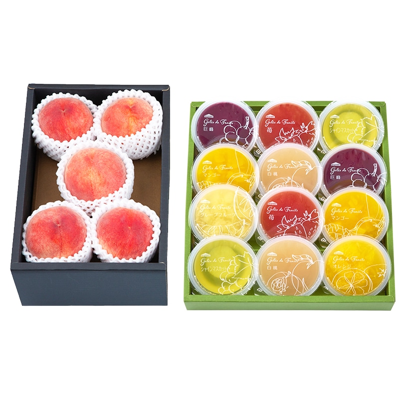 【通販】山梨県産白桃とフルーツのジュレ詰合せ12個入(送料込み) ジュレ12個入