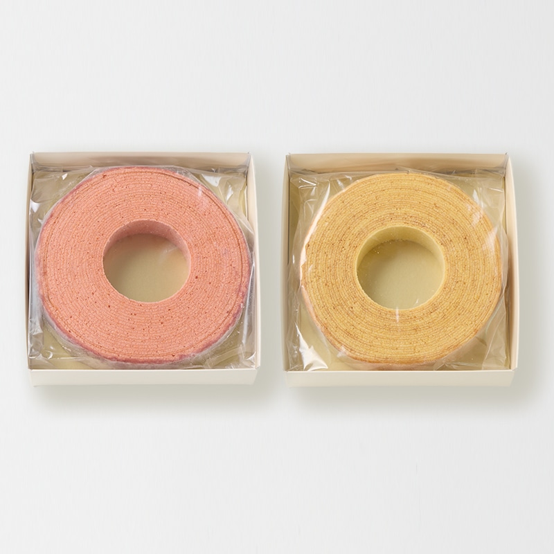 【通販】ワインバウムクーヘン 紅白詰合せ(いい夫婦の日掛け紙付き)