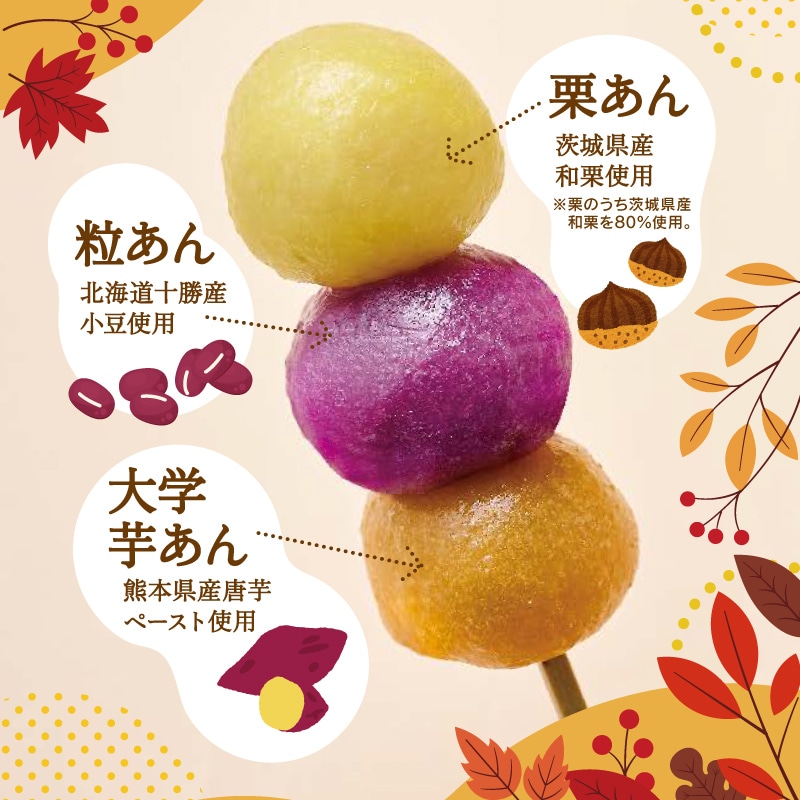 三色あん団子