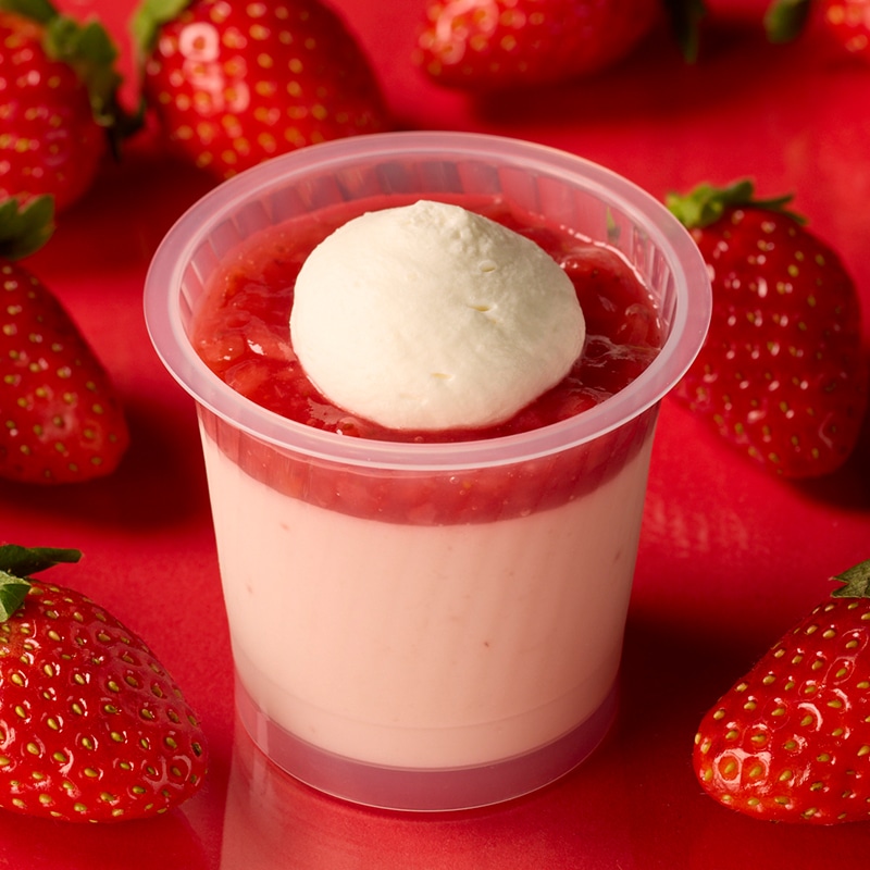 ホイップクリーム苺プリン