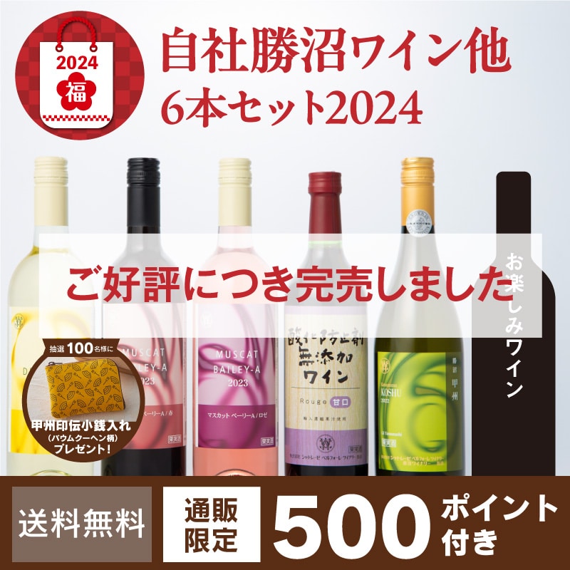 【福袋】自社勝沼ワイン他6本セット 2024　(送料無料)