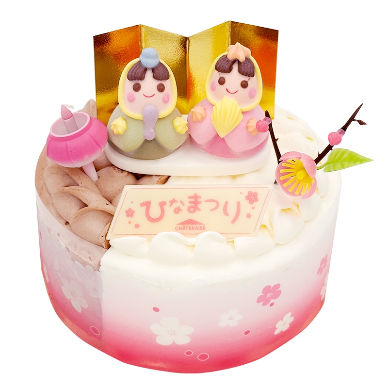 【通販】 桃の節句 2つの味が楽しめるデコレーション14cm(苺なし)