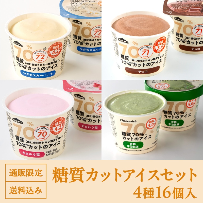 【通販】糖質カットアイスセット4種16個入(送料込み)