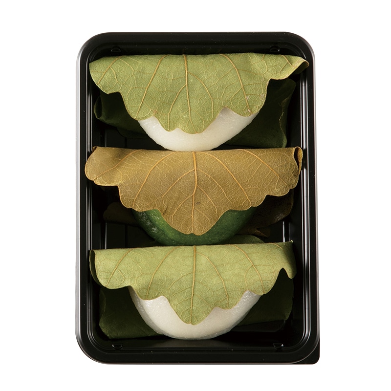 特撰柏餅 二種3個入 (こし餡・よもぎ粒餡）