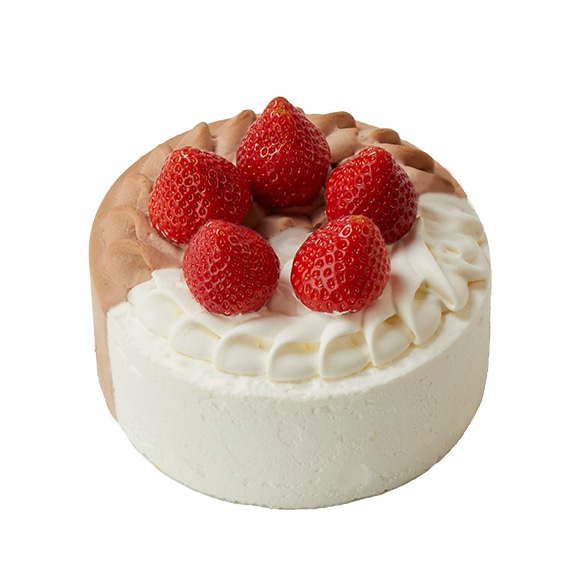 2つの味が楽しめるデコレーション14cm