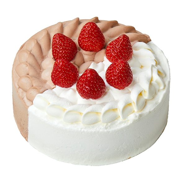 2つの味が楽しめるデコレーション17cm