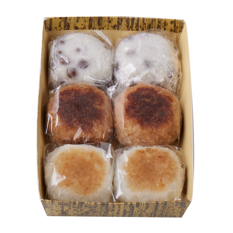 3種の大福詰合せ 6個入(塩豆大福・粗搗き大福・粗搗き大福 くるみ醤油)