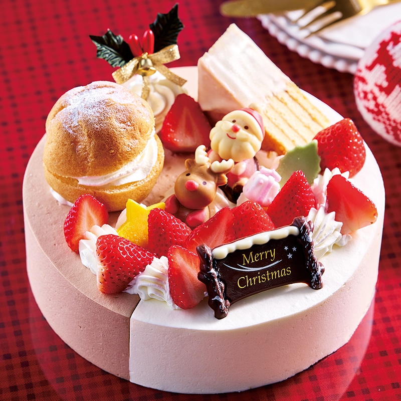 Xmas 2つの味が楽しめるデコレーション20cm