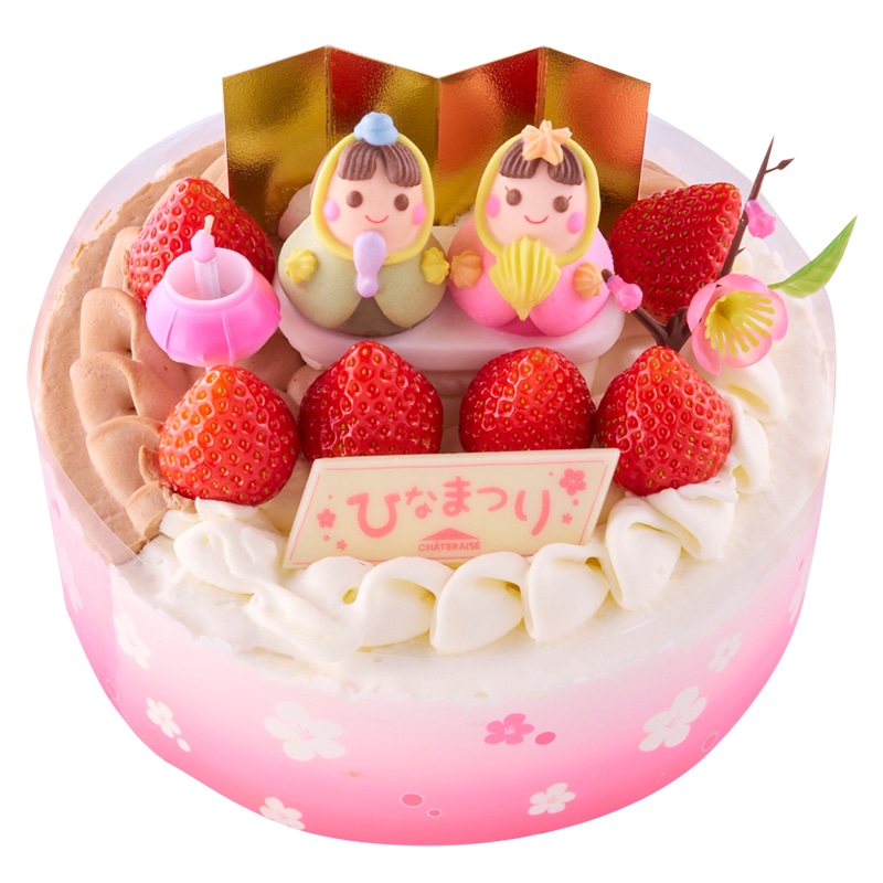 桃の節句 2つの味が楽しめるデコレーション 17cm