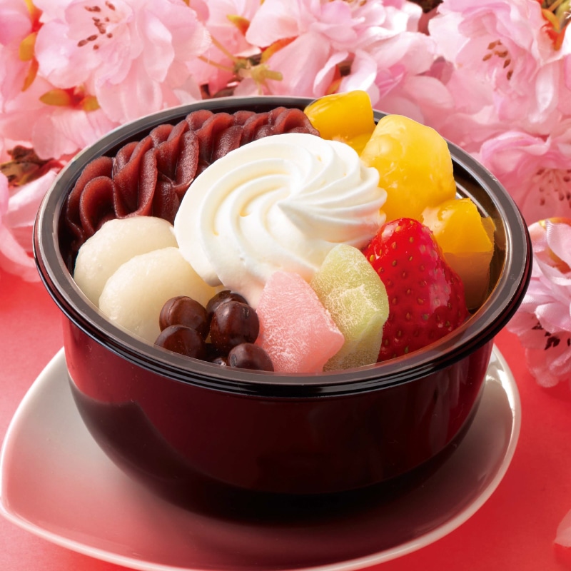 春の桜 クリームあんみつ 桜こしあん