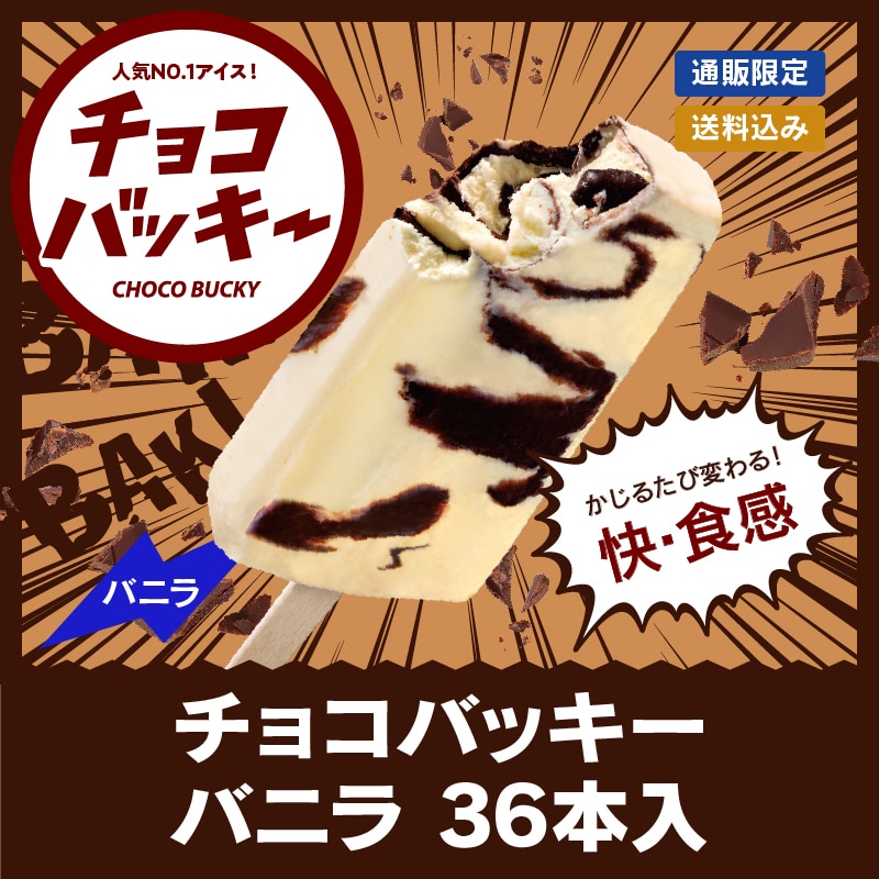 【通販】チョコバッキー バニラ 36本入 (送料込み)(ドライアイス付き)